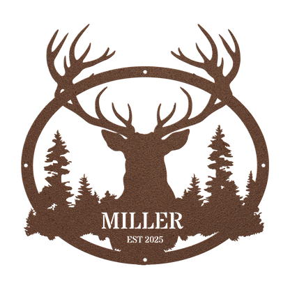 Personalized Deer Metal Wall Art