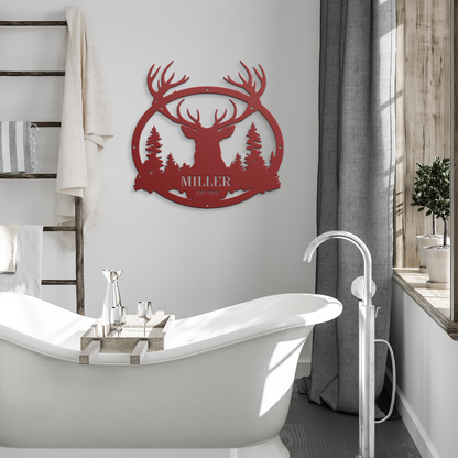 Personalized Deer Metal Wall Art