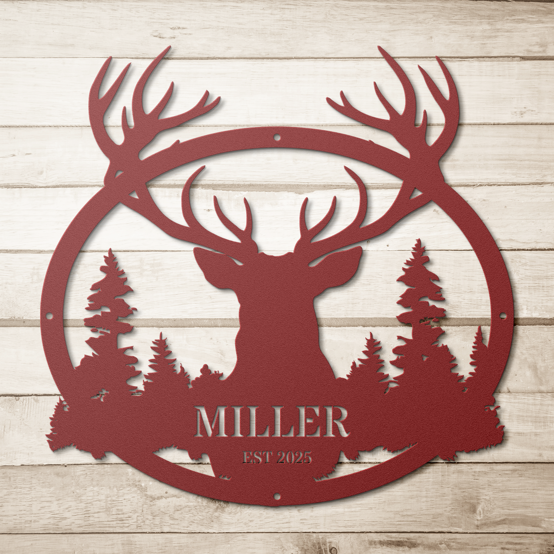 Personalized Deer Metal Wall Art