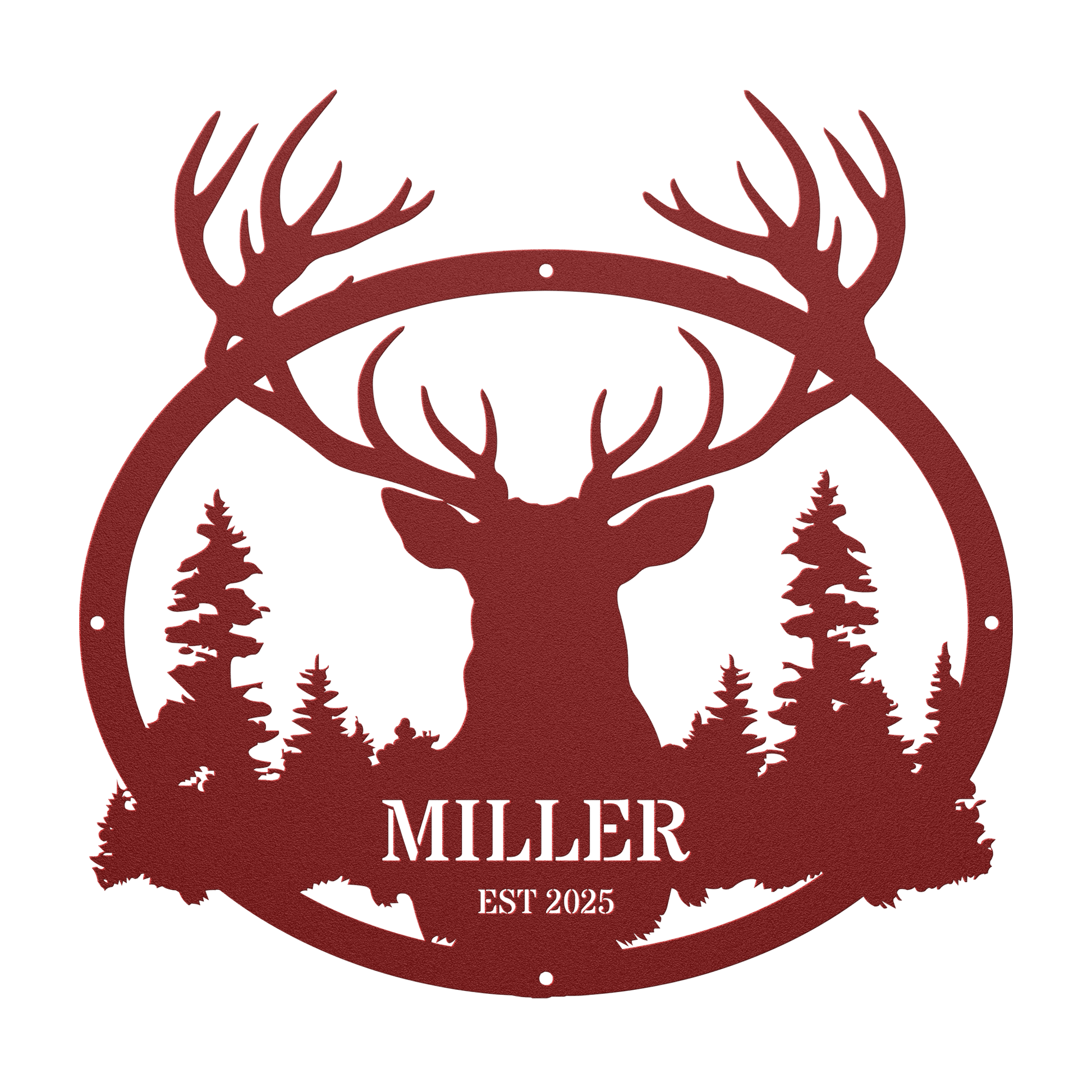 Personalized Deer Metal Wall Art