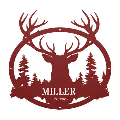 Personalized Deer Metal Wall Art