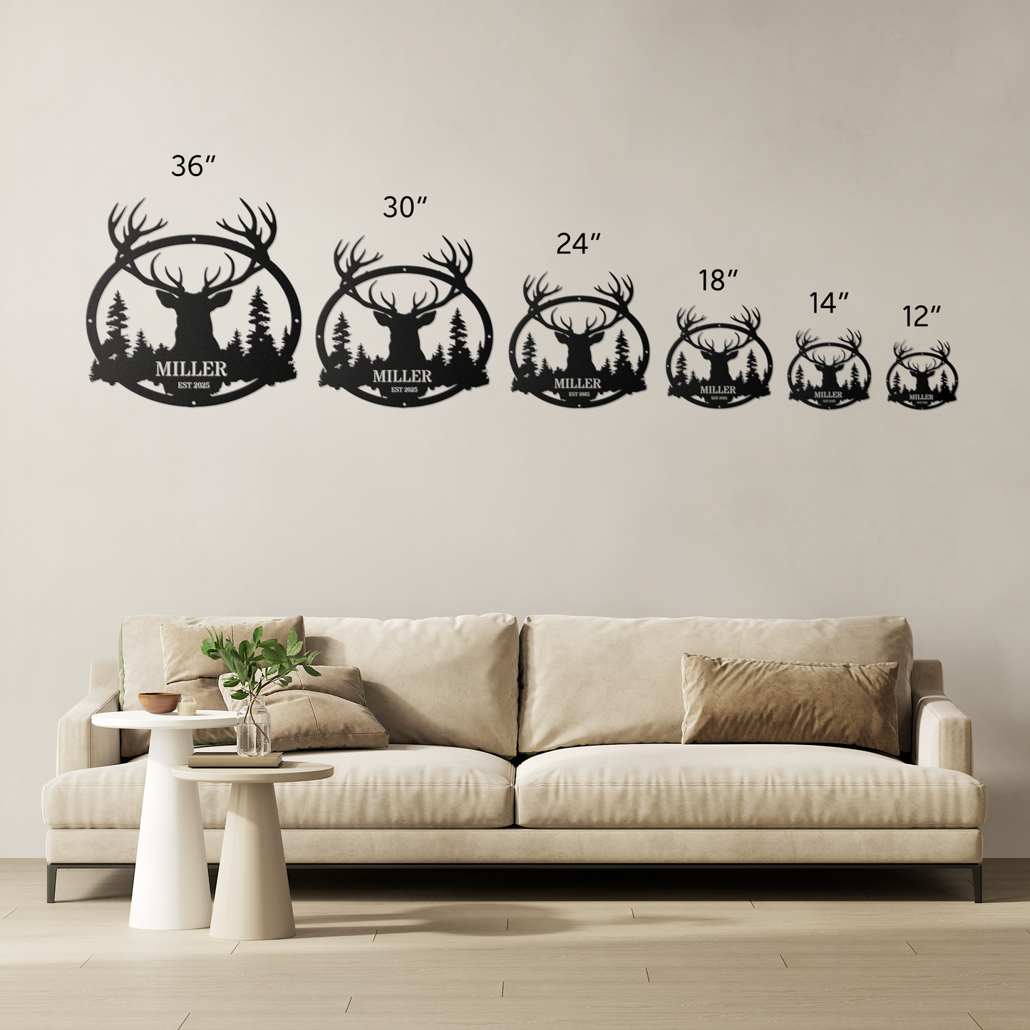Personalized Deer Metal Wall Art