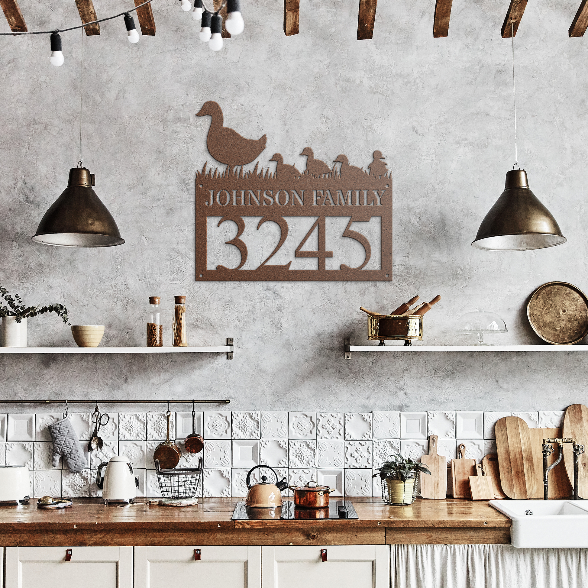 Custom Metal House Number Sign