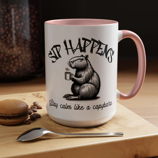 SIP HAPPENS Capybara Ceramic Coffee Mug