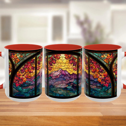 Autumn Stained Glass Effect Coffee Mug