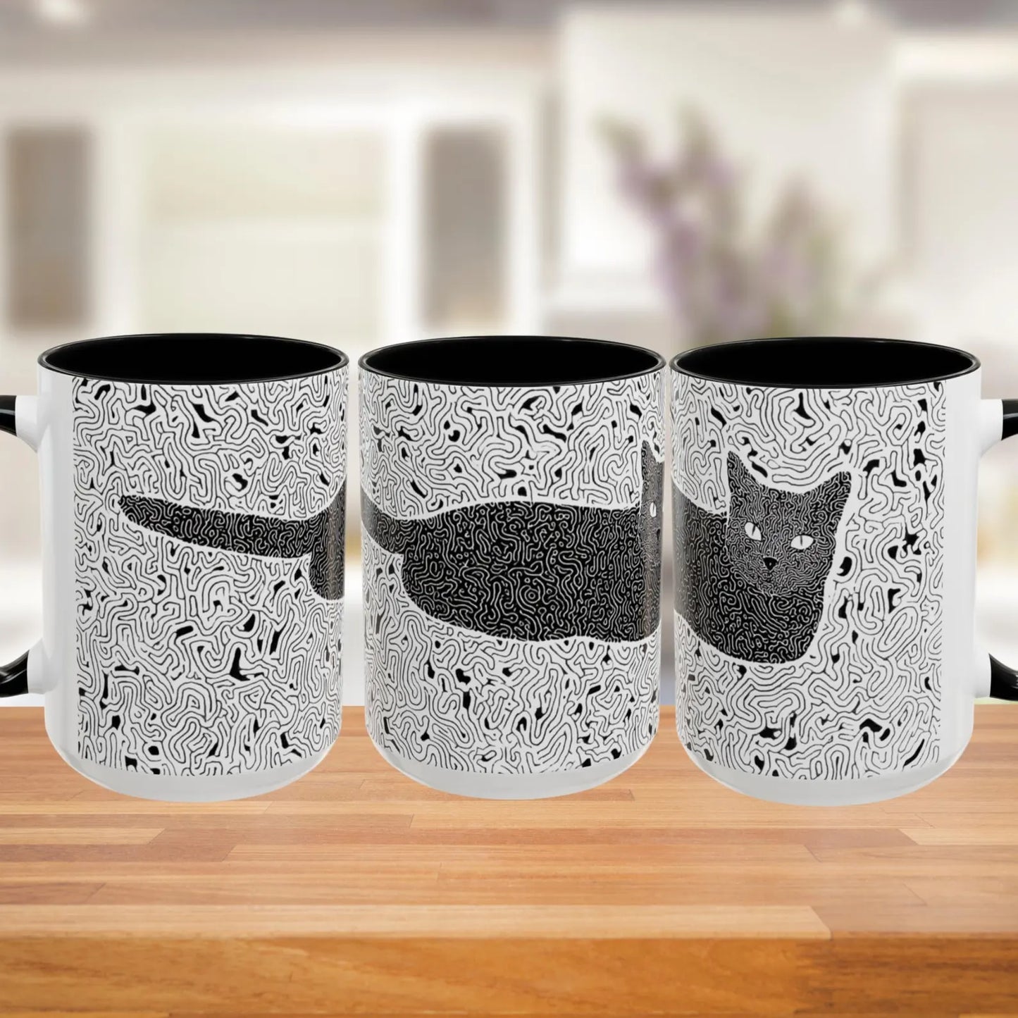 Black Cat Minimalist Coffee Mug