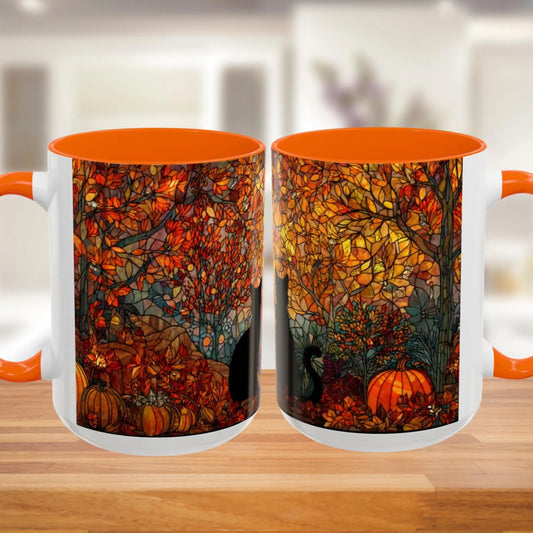 Rustic Fall Stained Glass Effect Ceramic Coffee Mug