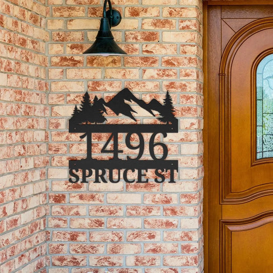 Custom Metal House Number Sign