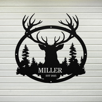 Personalized Deer Metal Wall Art