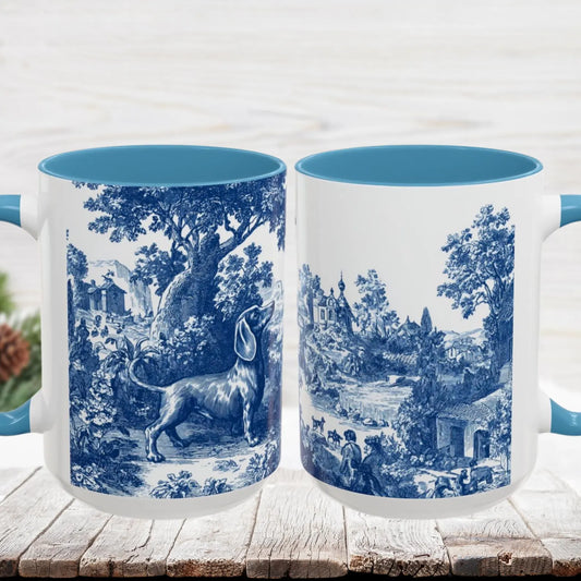 Dachshund Mug - French Toile de Jouy