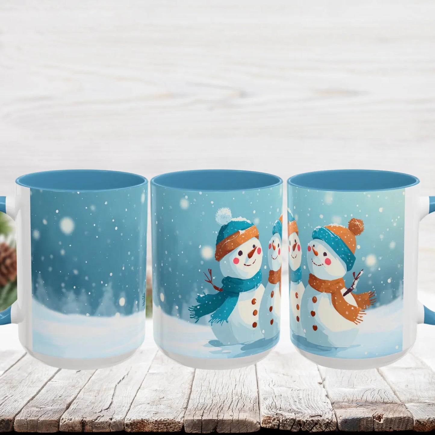 Winter Snowman Accent Coffee Ceramic Mug