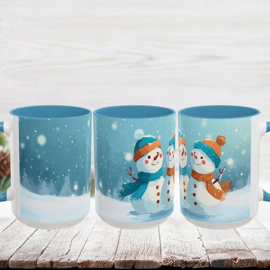 Winter Snowman Accent Coffee Ceramic Mug