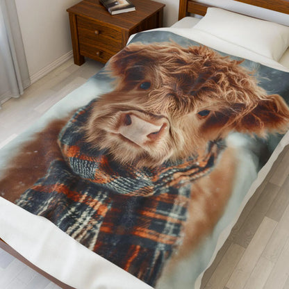 Rustic Highland Cow Blanket