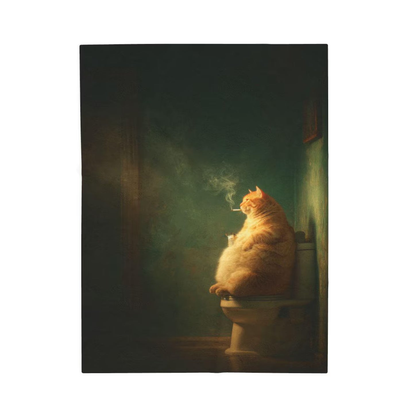 Funny Cat Smoking Blanket
