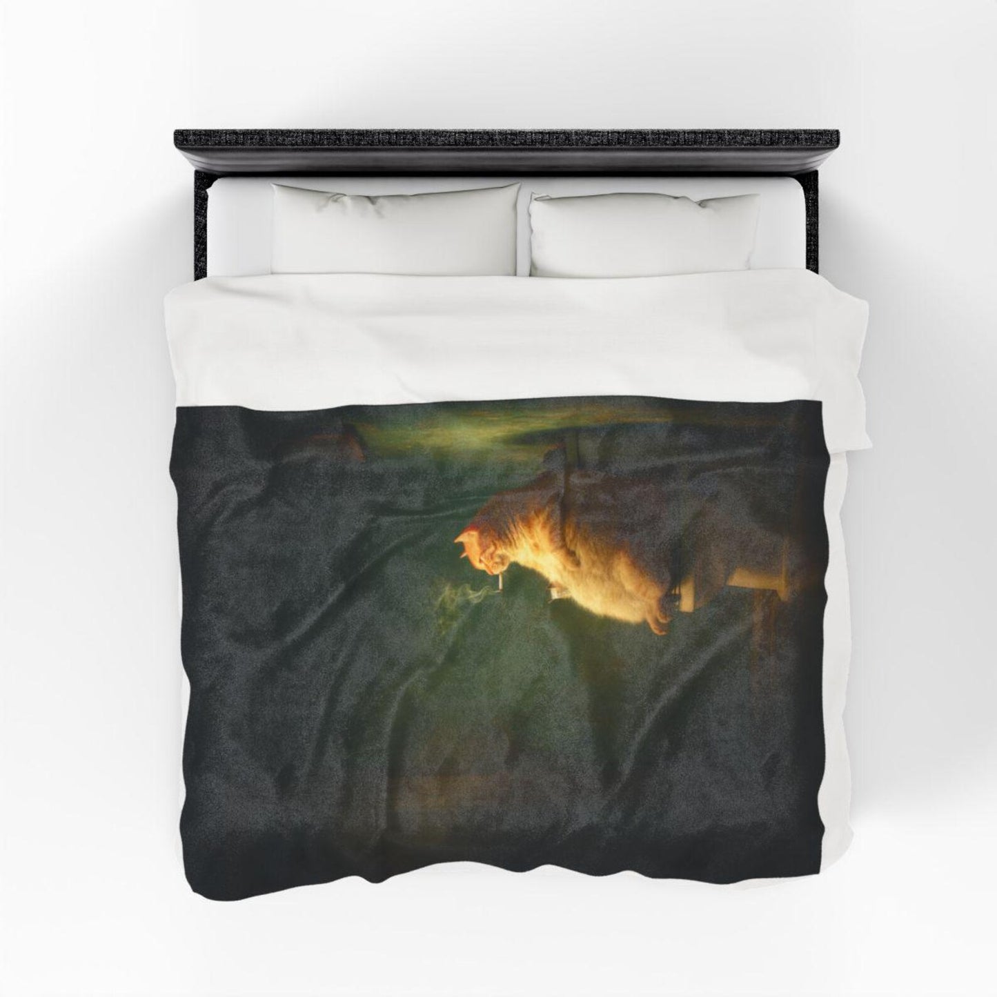 Funny Cat Smoking Blanket