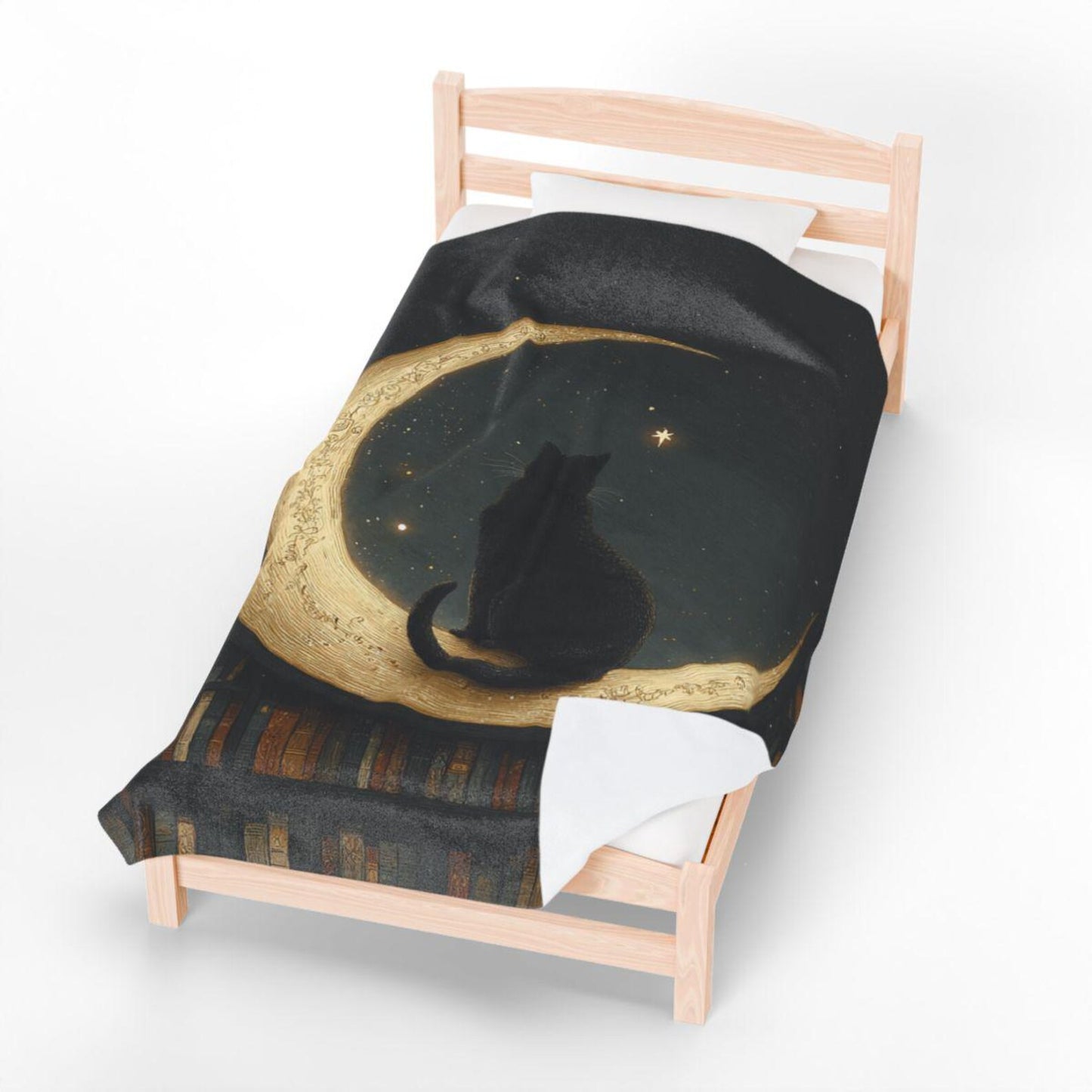 Black Cat Book Lover Blanket