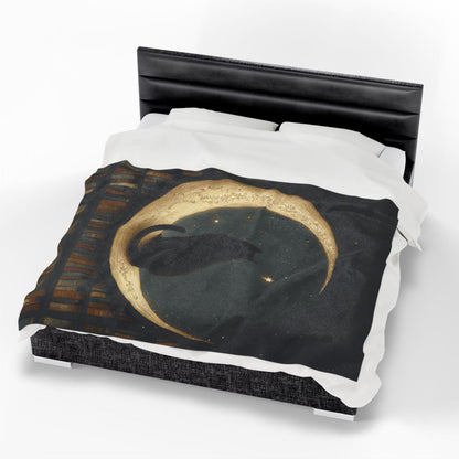 Black Cat Book Lover Blanket