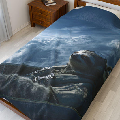 Funny Sloth on a Plane Blanket