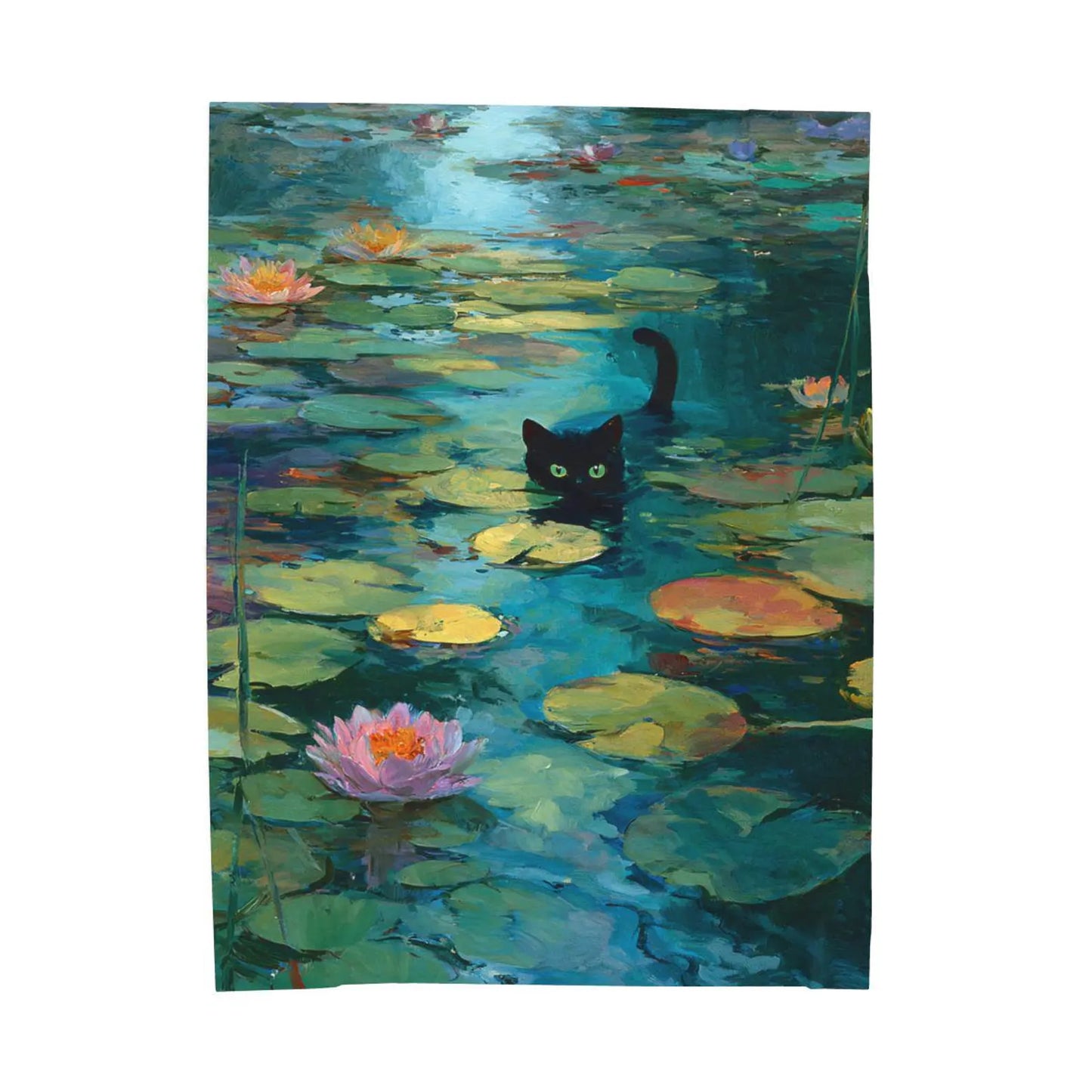 Monet Waterlily Cat Blanket