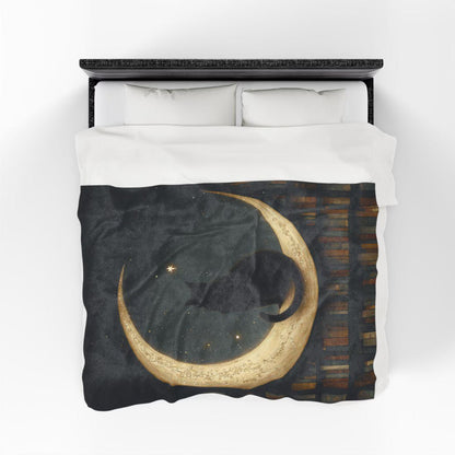 Black Cat Book Lover Blanket