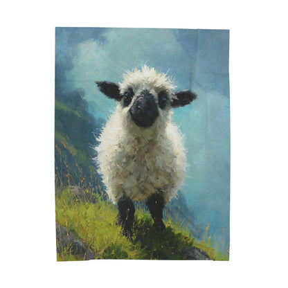 Valais Black Nose Sheep Cozy Blanket