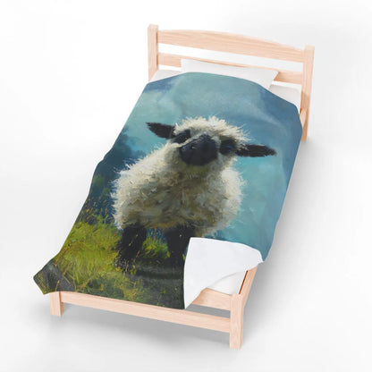 Valais Black Nose Sheep Cozy Blanket