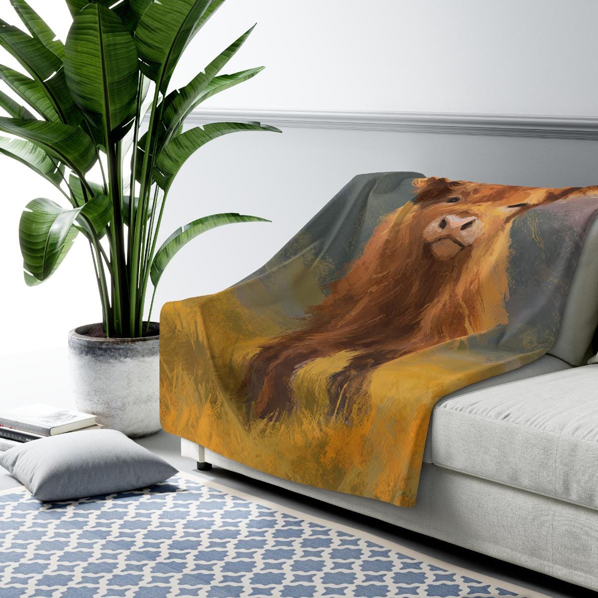 Highland Cow Plush Blanket