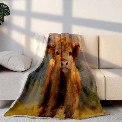 Highland Cow Plush Blanket