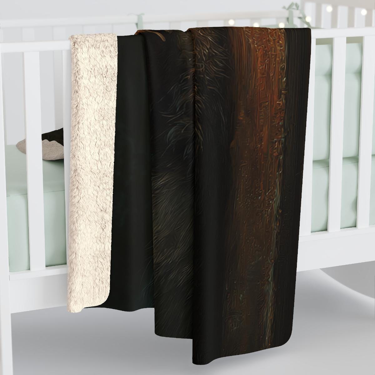 Possum Smoking Blanket velveteen and sherpa throw with dark humor design for winter cozy decor