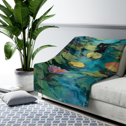 Monet Waterlily Cat Blanket