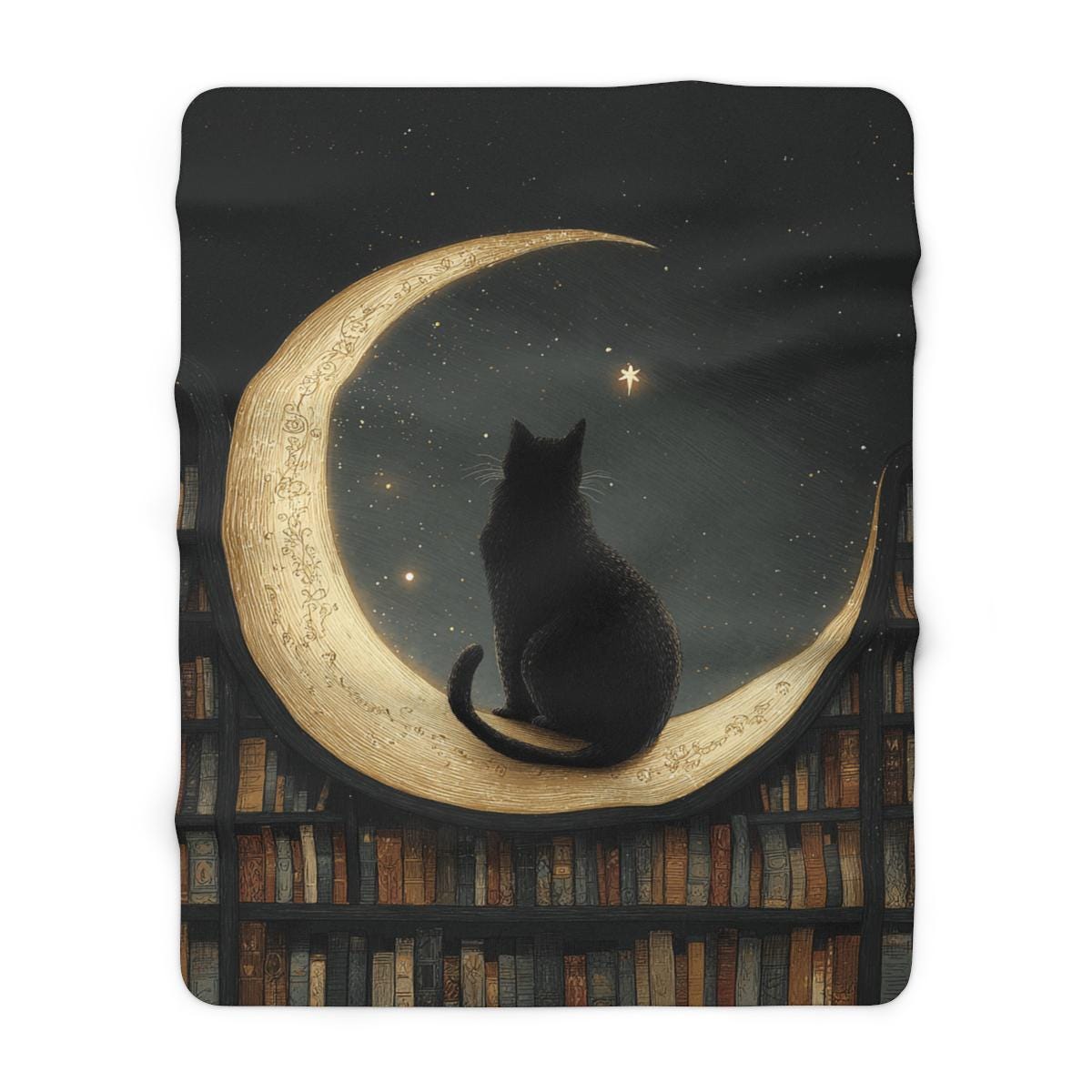 Black Cat Book Lover Blanket
