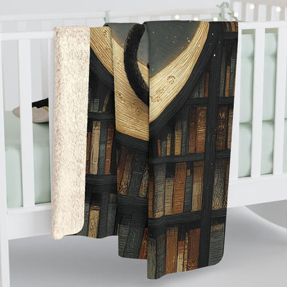 Black Cat Book Lover Blanket