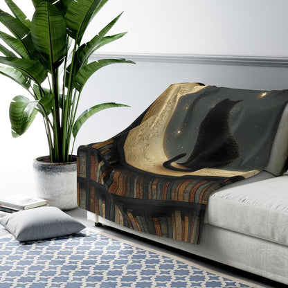 Black Cat Book Lover Blanket