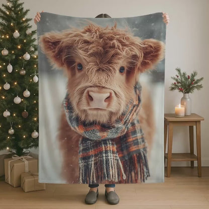 Rustic Highland Cow Blanket