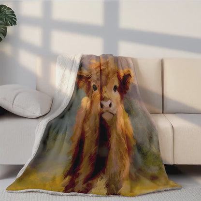 Highland Cow Plush Blanket